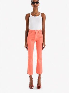 MOTHER DENIM SZ 24 THE HUSTLER ANKLE FRAY - CORAL
